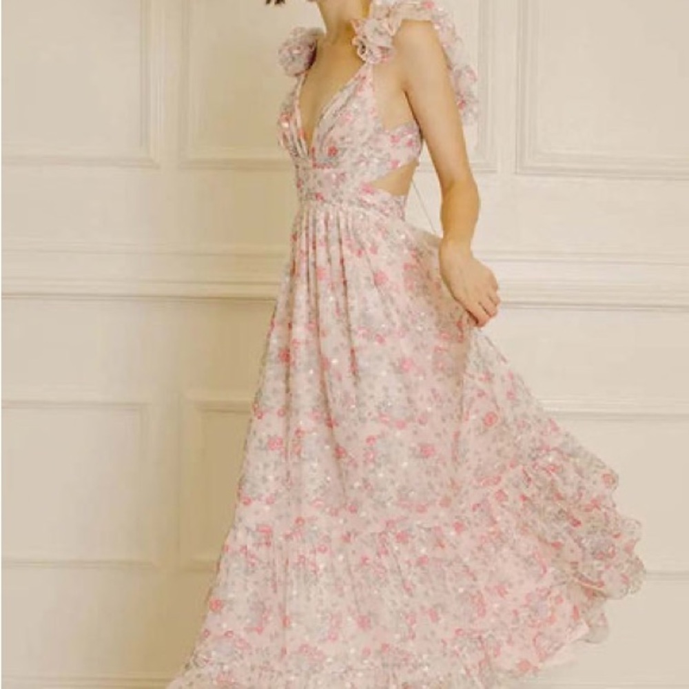 Storia Pink Floral Maxi Dress